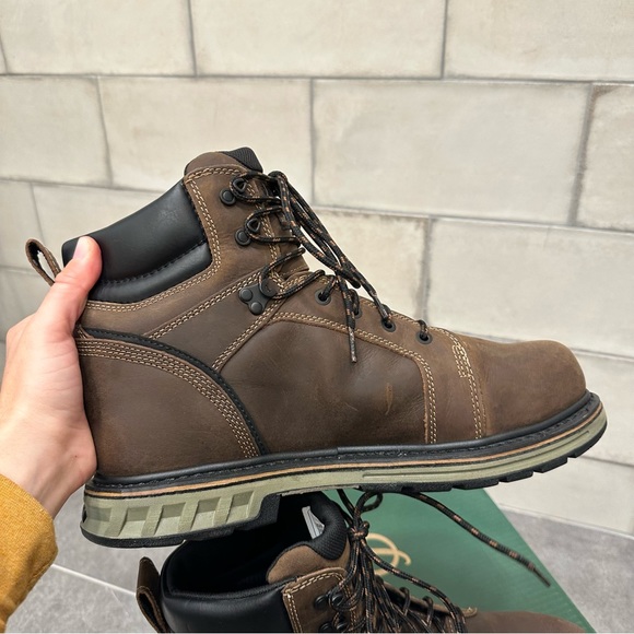 Danner steel toe yard boot work brown leather lace up waterproof slip resistant - Picture 8 of 13